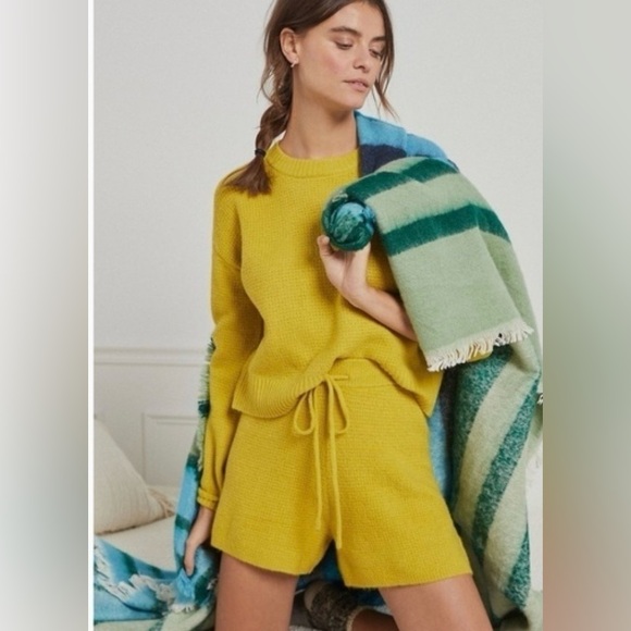 Anthropologie Sweaters - Anthropologie Saturday Sunday Brenna Cozy Lounge Waffle Knit shorts